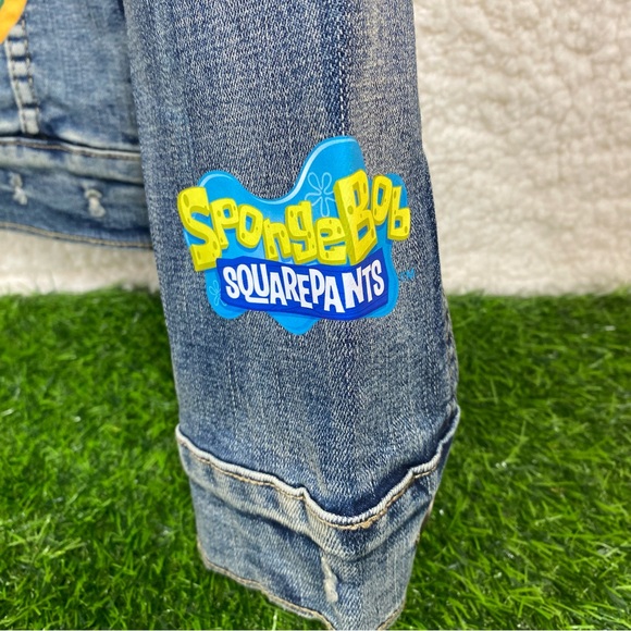 SpongeBob Denim Jean Jacket Off To The Races Women Size Medium Rare - Picture 13 of 16